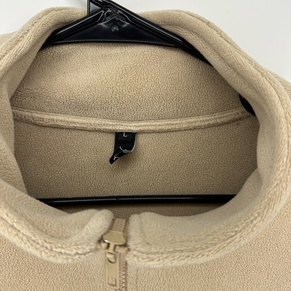 Beige Fleece Jacket with Zip - Picture 10 of 13